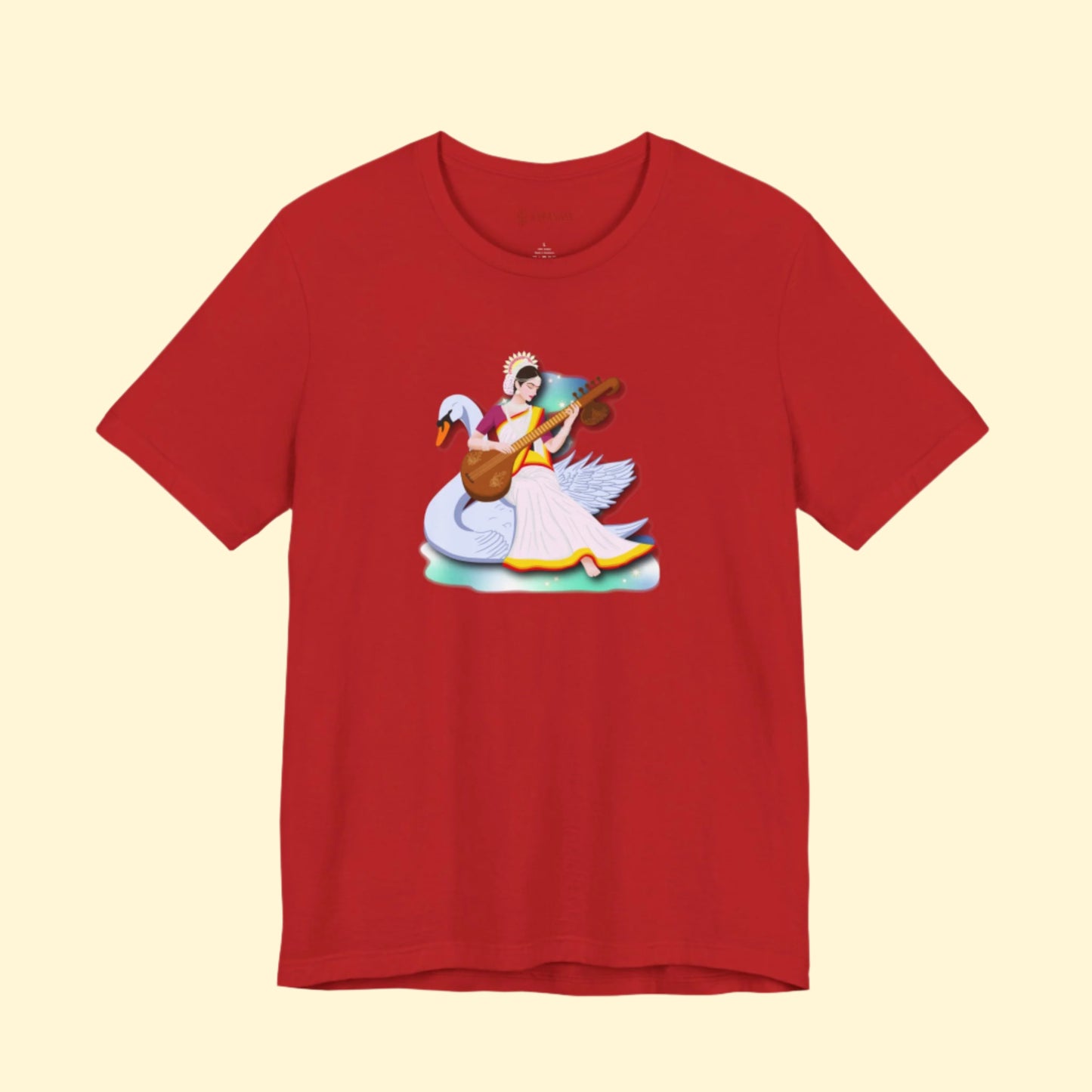 Saraswati Devi T-Shirt | Celestial River of Wisdom Collection