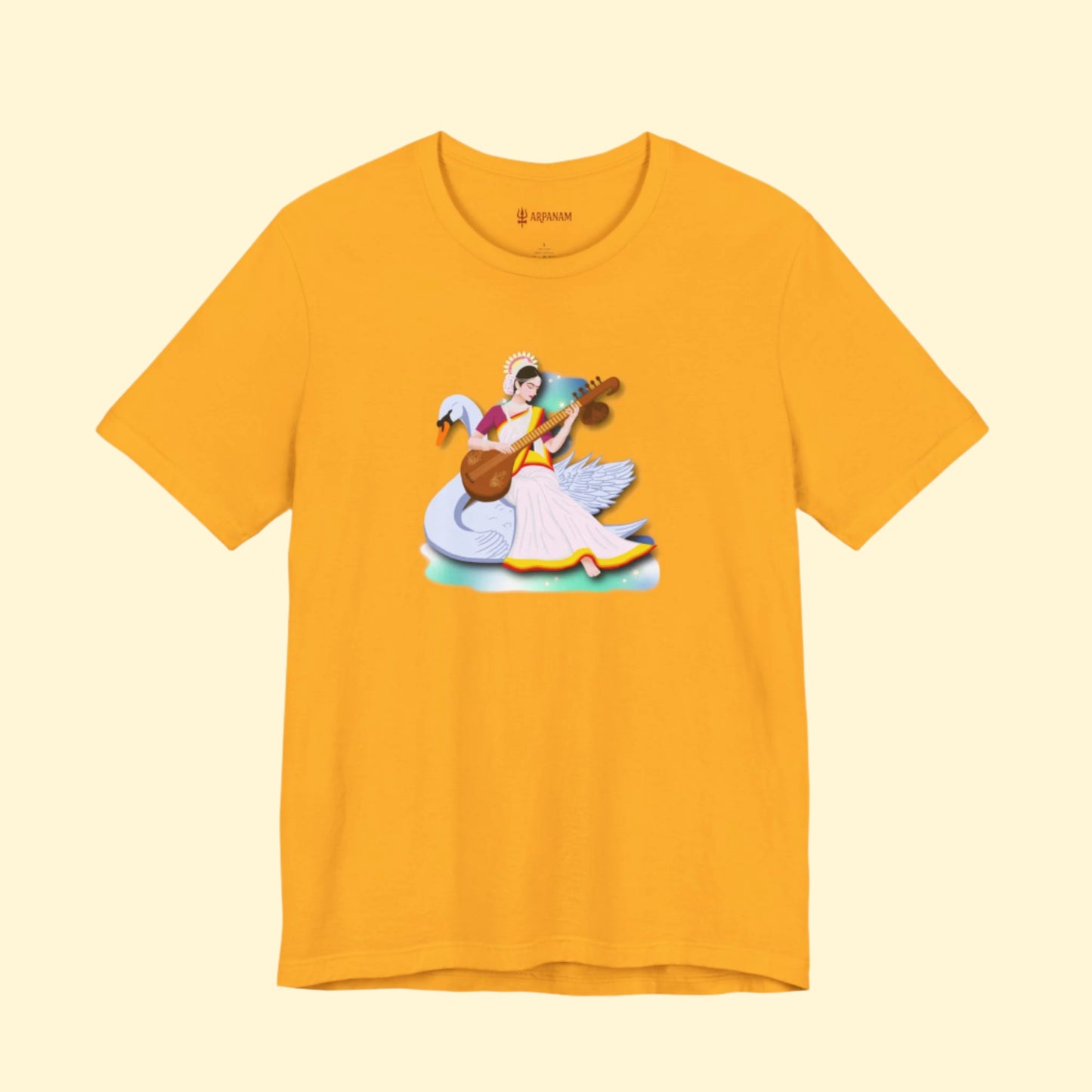 Saraswati Devi T-Shirt | Celestial River of Wisdom Collection