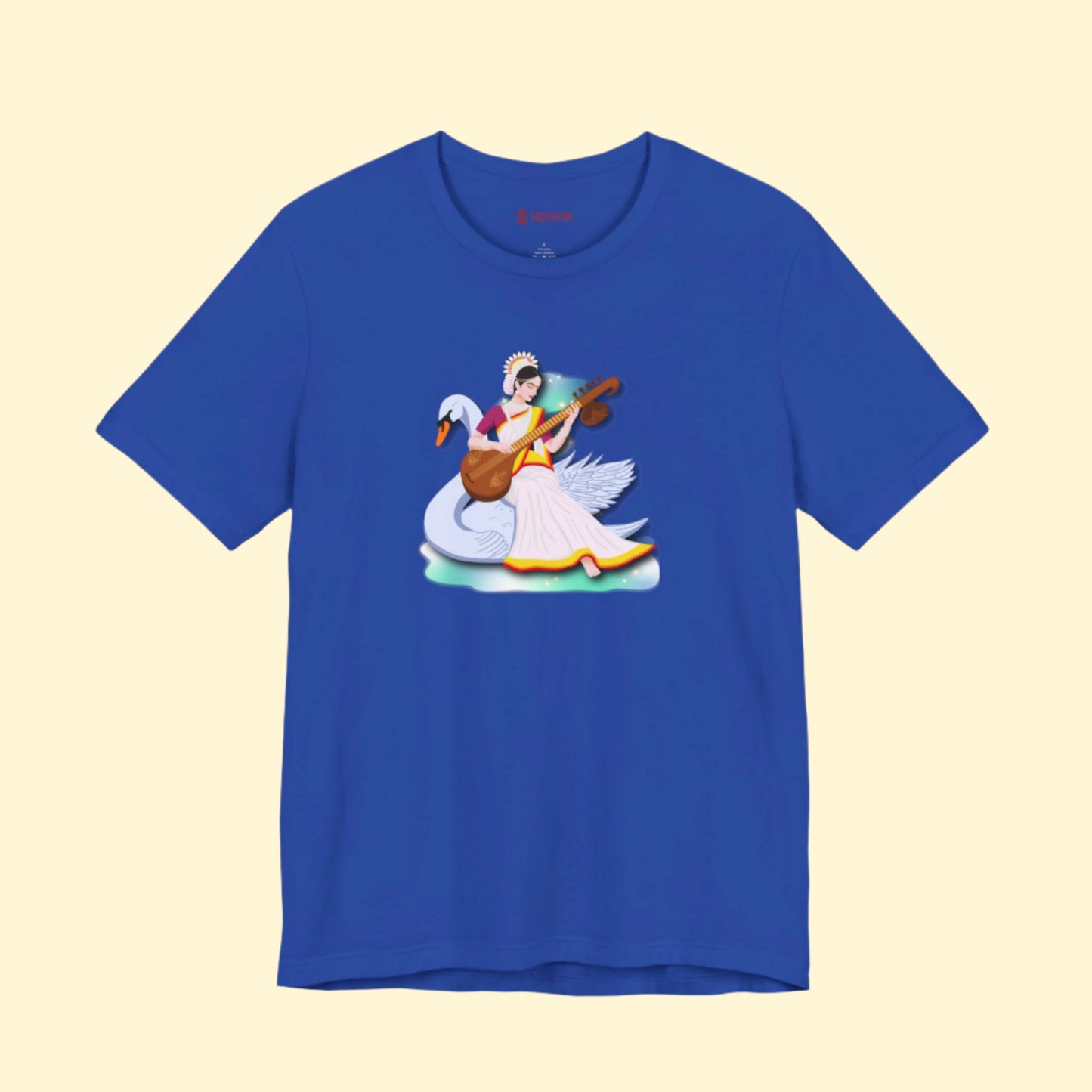 Saraswati Devi T-Shirt | Celestial River of Wisdom Collection