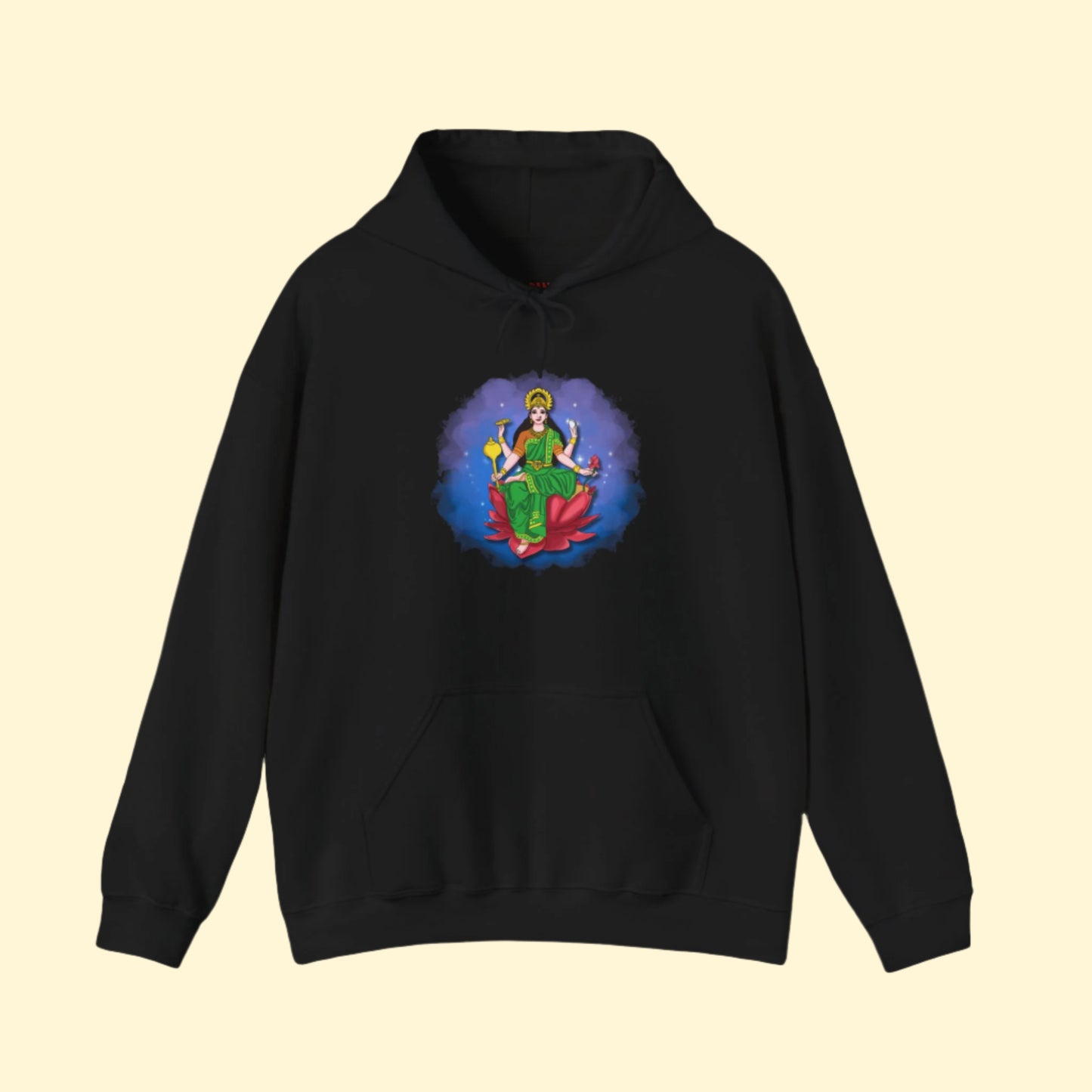 Radiant Lakshmi Devi Hoodie | Divine Abundance Collection