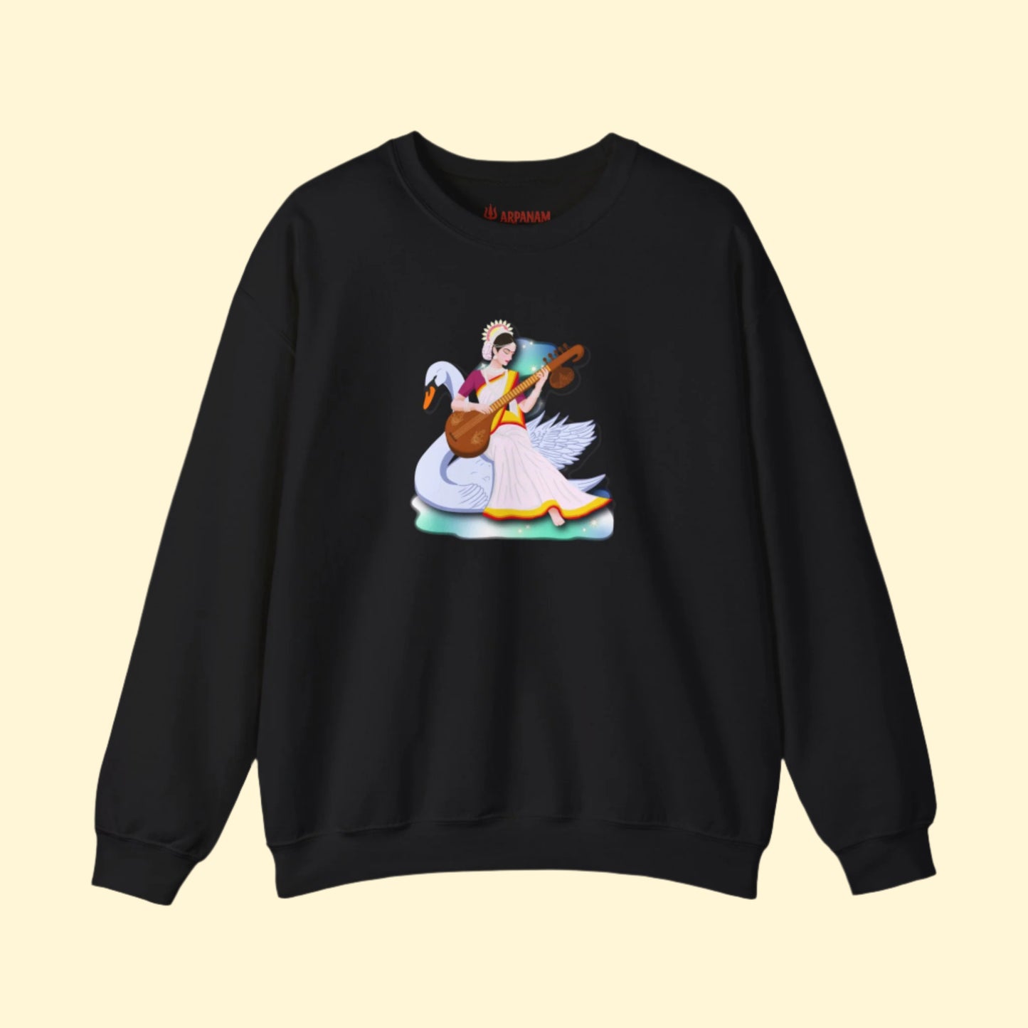 Saraswati Devi Sweatshirt | Celestial River of Wisdom Collection