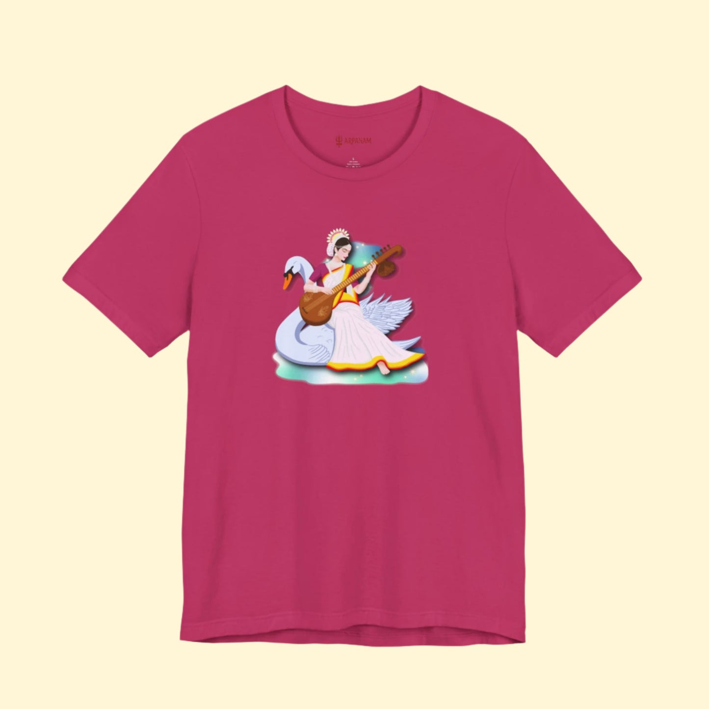 Saraswati Devi T-Shirt | Celestial River of Wisdom Collection