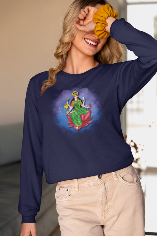 Radiant Lakshmi Devi Long Sleeve Shirt | Divine Abundance Collection
