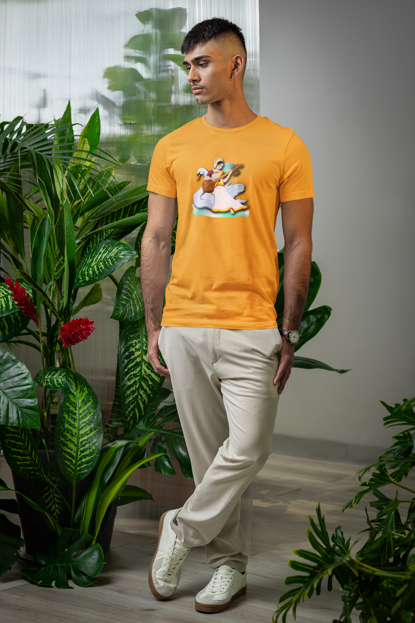 Saraswati Devi T-Shirt | Celestial River of Wisdom Collection