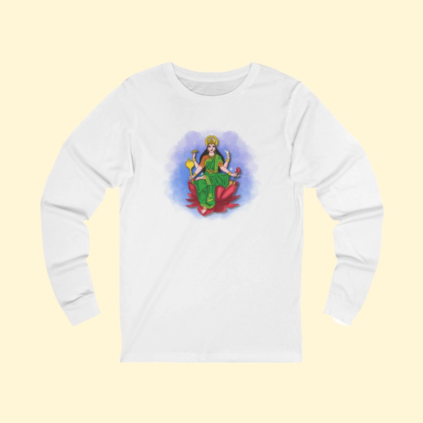 Radiant Lakshmi Devi Long Sleeve Shirt | Divine Abundance Collection