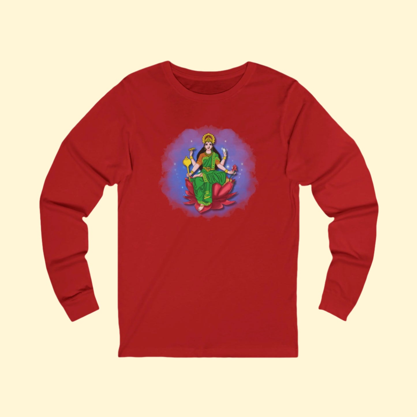 Radiant Lakshmi Devi Long Sleeve Shirt | Divine Abundance Collection
