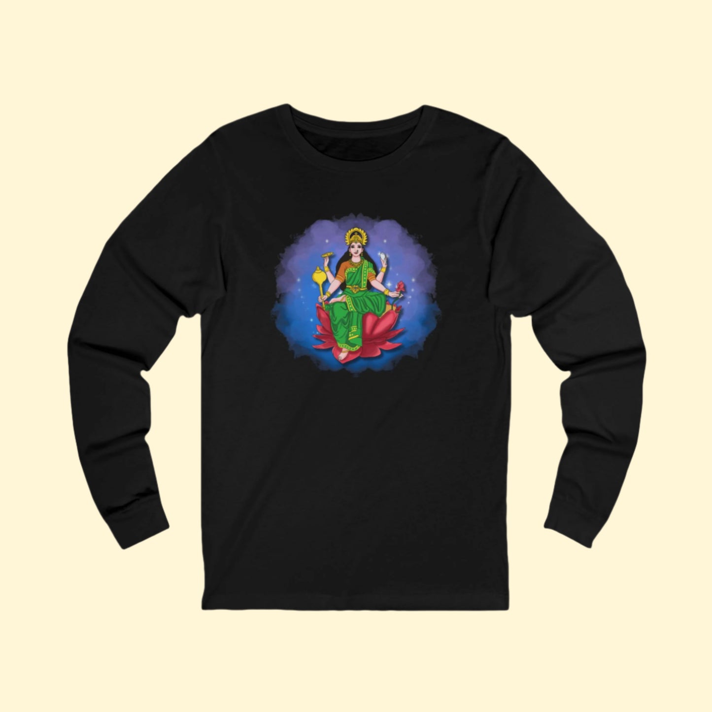 Radiant Lakshmi Devi Long Sleeve Shirt | Divine Abundance Collection