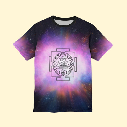 The Cosmic Sri Yantra – Celestial Alignment T-Shirt - All Over Print