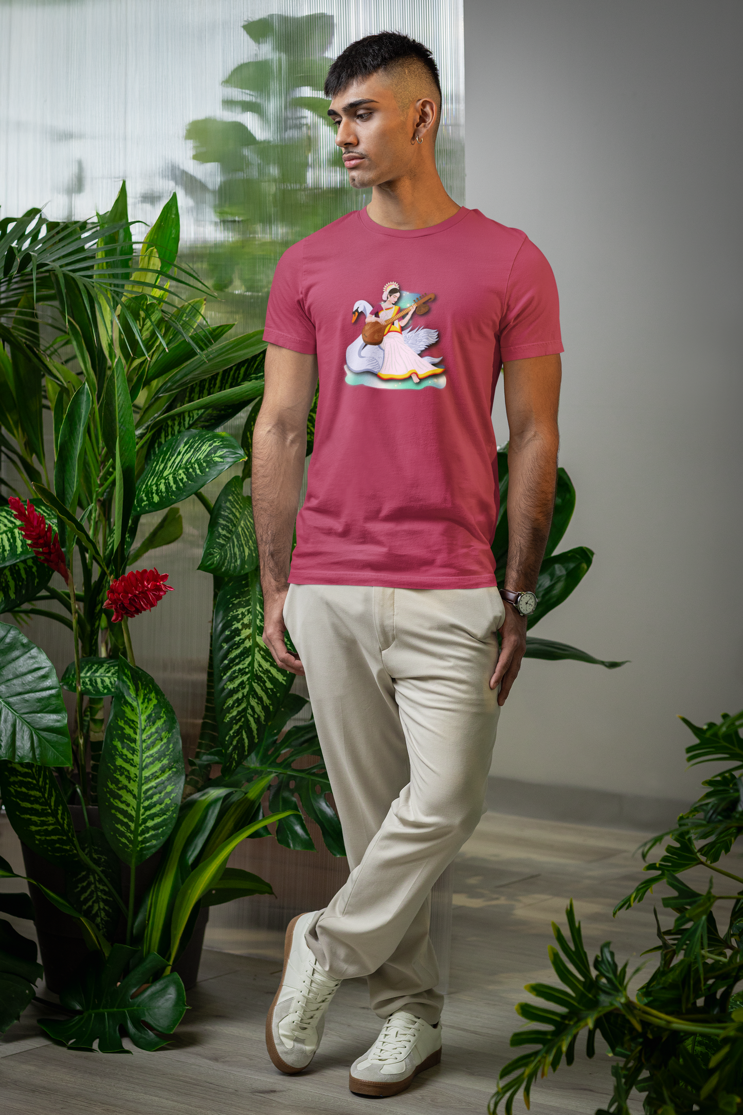 Saraswati Devi T-Shirt | Celestial River of Wisdom Collection