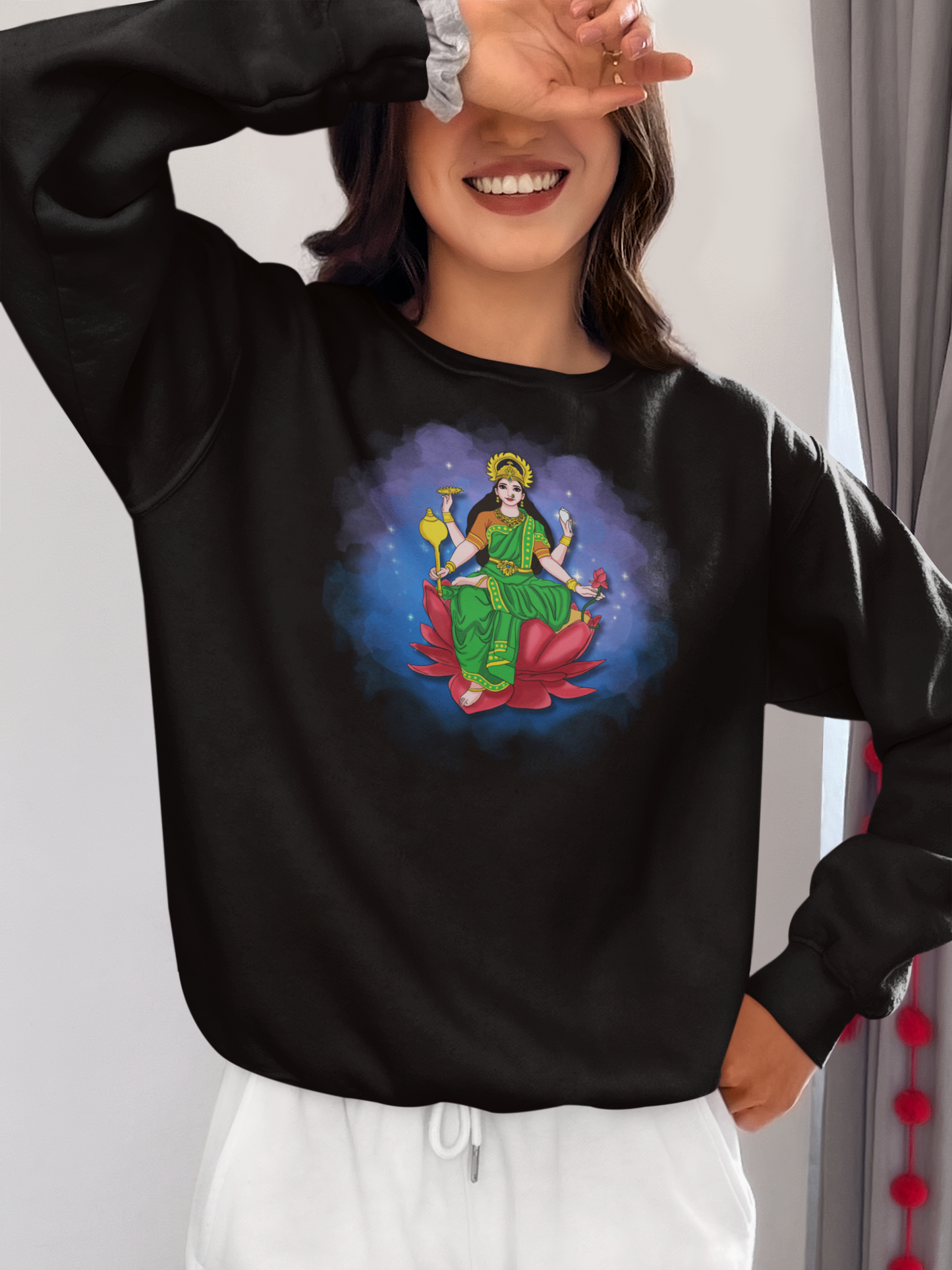Radiant Lakshmi Devi Sweatshirt | Divine Abundance Collection