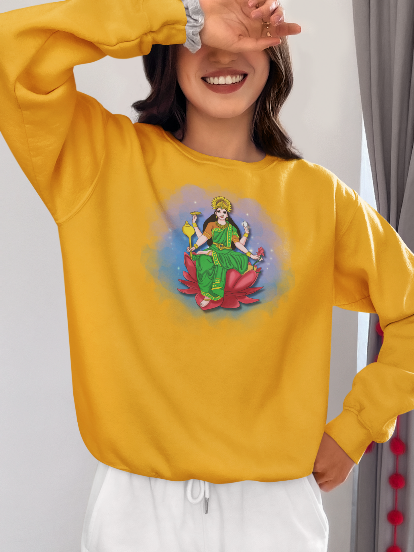 Radiant Lakshmi Devi Sweatshirt | Divine Abundance Collection