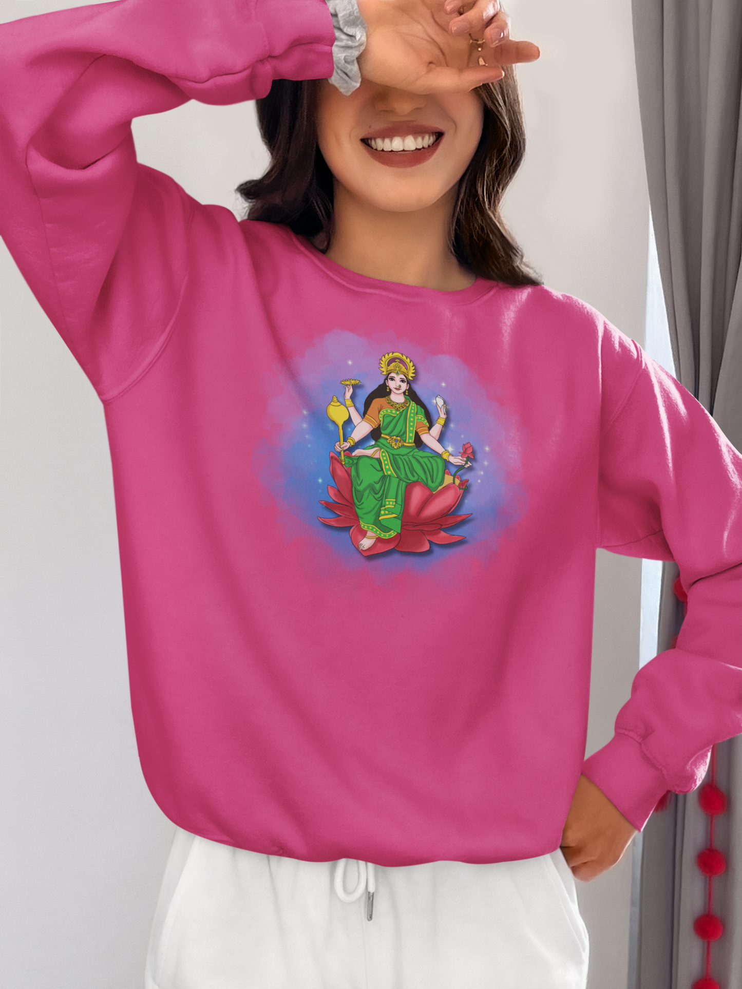 Radiant Lakshmi Devi Sweatshirt | Divine Abundance Collection